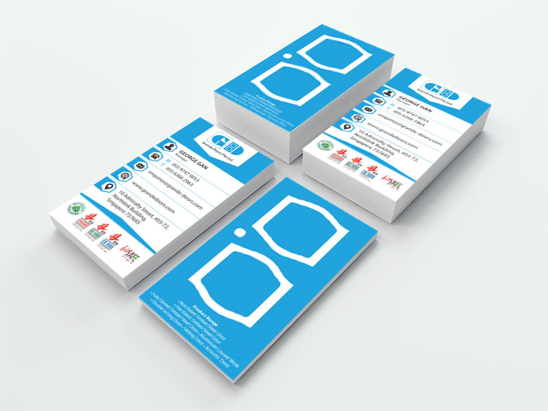 Business Card And Pull Up Banner For Grande Doors The Creative Agency Singapore